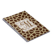 Giraffe Spot Animal Monogram Initiaal Note Book Notitieboek (Rechterzijde)