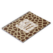 Giraffe Spot Animal Monogram Initiaal Note Book Notitieboek (Linkerzijde)