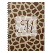 Giraffe Spot Animal Monogram Initiaal Note Book Notitieboek (Voorkant)