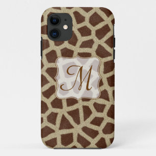 Giraffe Spot Animal Print Monogram IPHONE 5 Hoesje