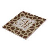 Giraffe Spot Animal Print Monogram Tegeltje (Zijkant)
