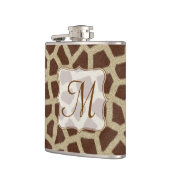 Giraffe Spot Animal Print Monogram Whiskeyfles Heupfles (Links)