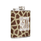 Giraffe Spot Animal Print Monogram Whiskeyfles Heupfles (Rechts)