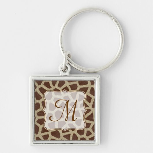 Giraffe Spot Animal Print Wild Cat Safar Sleutelha Sleutelhanger (Voorkant)