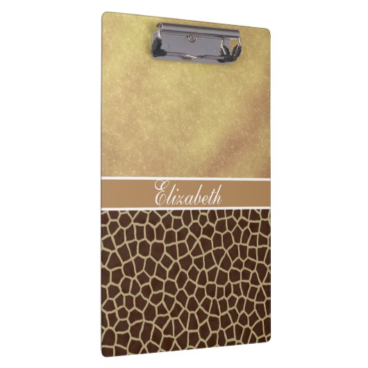 Giraffe Spot Gold Glitter Foto afdrukken Klembord (Rechts)