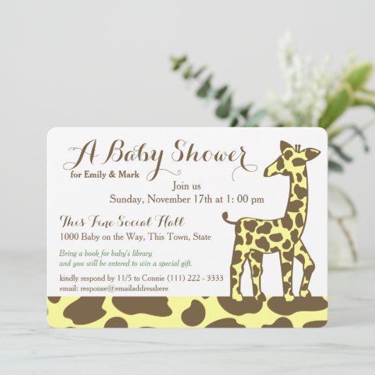 Giraffe Spots Baby shower Kaart (Staand voorkant)