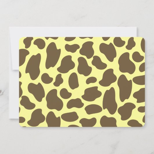 Giraffe Spots Baby shower Kaart (Achterkant)