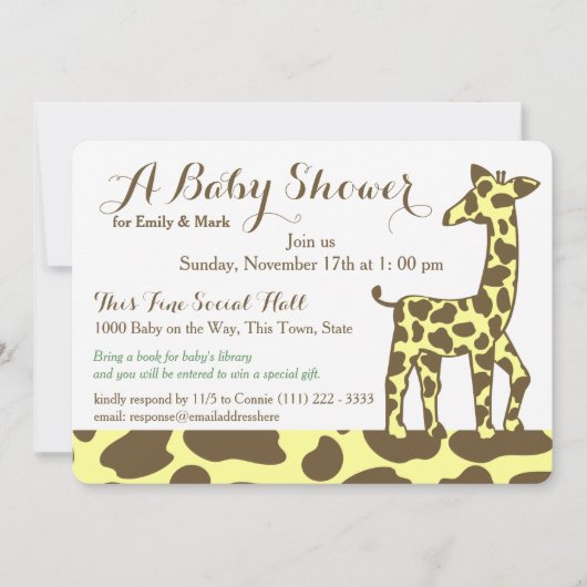 Giraffe Spots Baby shower Kaart (Voorkant)