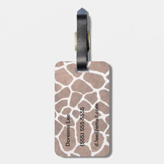 Giraffe spots bagagelabel (Achterkant verticaal)