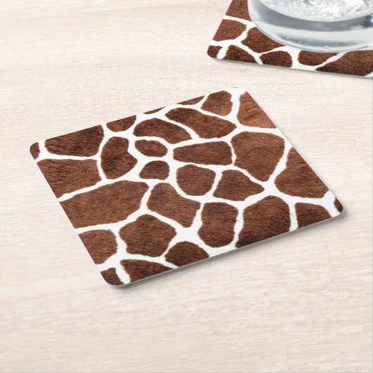Giraffe spots kartonnen onderzetters (Schuin)