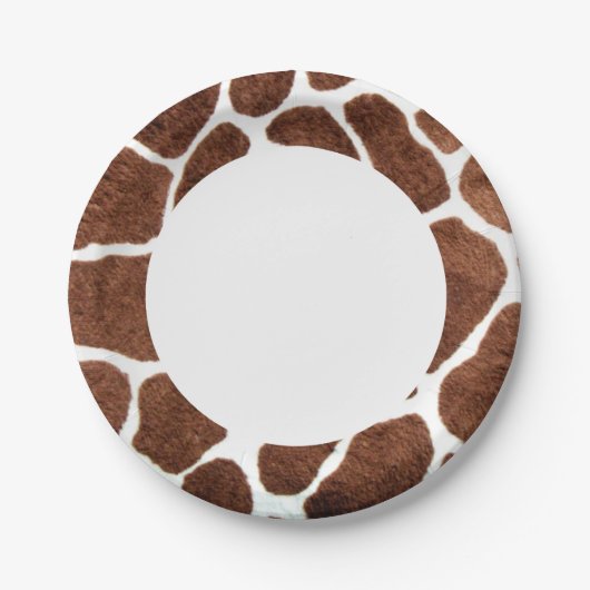 Giraffe spots papieren bordje (Voorkant)