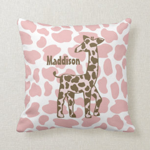 Giraffe Spots Pink en Brown Kussen