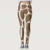 Giraffe Spots Print Pattern Leggings (Voorkant)