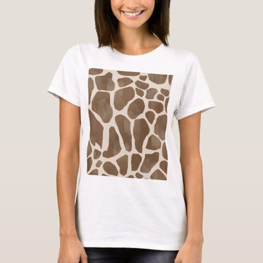 Giraffe Spots Print Pattern T-shirt (Voorkant)