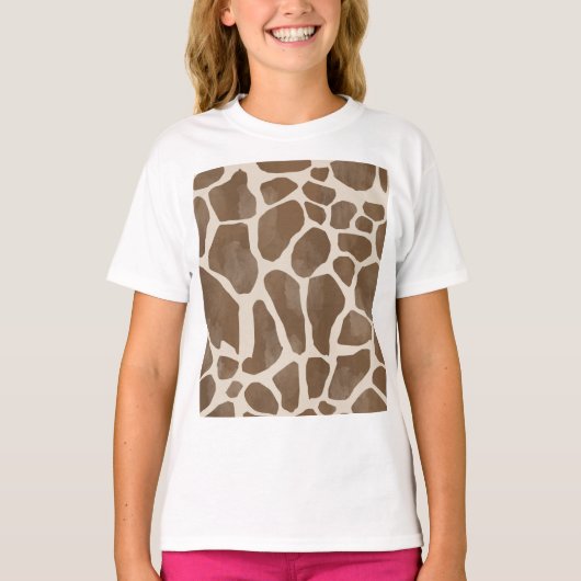 Giraffe Spots Print Pattern T-shirt (Voorkant)