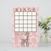 Giraffe Spots Roze Bingo Kaart (Staand voorkant)