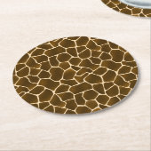 Giraffe Spots Wild Safari Animal Skin Print Ronde Kartonnen Onderzetter (Gebogen)