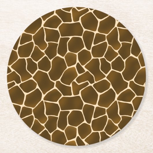 Giraffe Spots Wild Safari Animal Skin Print Ronde Kartonnen Onderzetter (Voorkant)