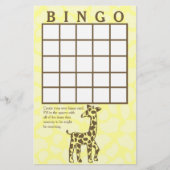 Giraffe Spots Yellow Bingo Kaart (Voorkant)