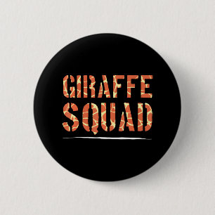 Giraffe Squad Giraffe Lover Zoo Dierlijke Wildlife Ronde Button 5,7 Cm