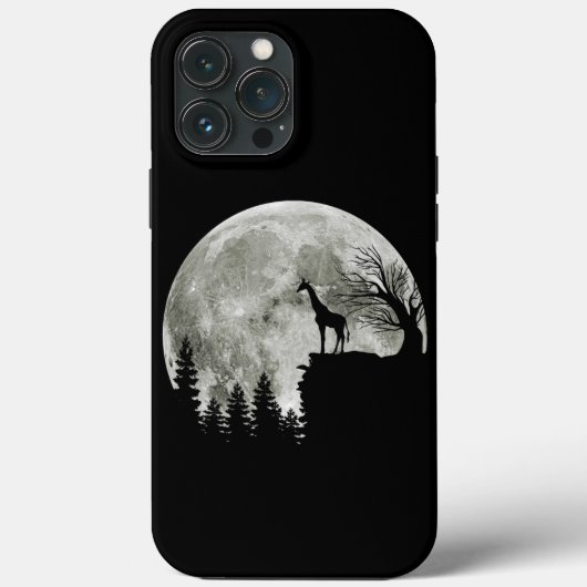 Giraffe staande op berg maanlicht Halloween Case-Mate iPhone Case (Achterkant)