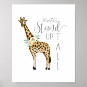 Giraffe staat altijd fier rechtop Modern waterverf Poster (Voorkant)