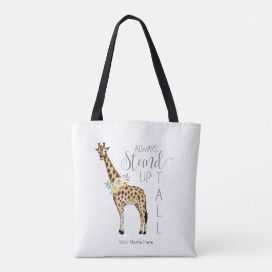 Giraffe staat altijd op hoge moderne Waterverf Tote Bag (Achterkant)