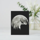 Giraffe Stand op Mountain Spooky Halloween Moon Briefkaart (Staand voorkant)