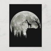Giraffe Stand op Mountain Spooky Halloween Moon Briefkaart (Voorkant)