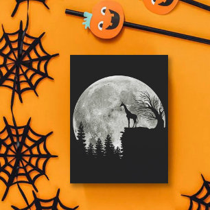Giraffe Stand op Mountain Spooky Halloween Moon Briefkaart