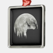 Giraffe Stand op Mountain Spooky Halloween Moon Metalen Ornament (Links)