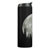 Giraffe Stand op Mountain Spooky Halloween Moon Thermosbeker (Gedraaid links)