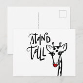 Giraffe standaard, met de hand gebriefd briefkaart (Voorkant / Achterkant)