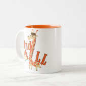 Giraffe standaard tweekleurige koffiemok (Voorkant links)