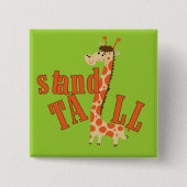 Giraffe standaard vierkante button 5,1 cm (Voorkant)