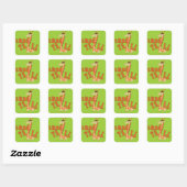 Giraffe standaard vierkante sticker (Vel)