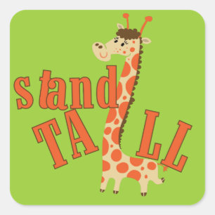 Giraffe standaard vierkante sticker