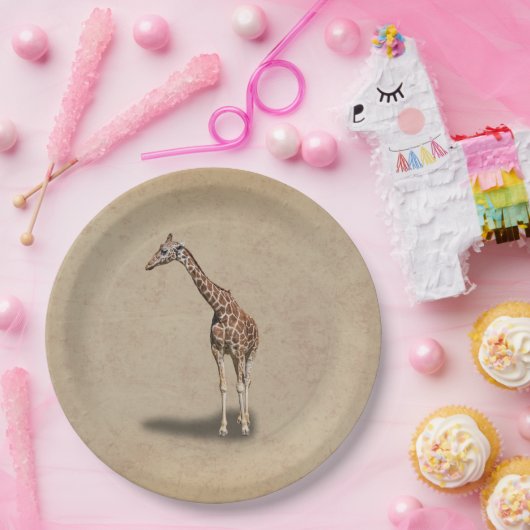 Giraffe STANDING TALL Papieren Bordje (Feest)