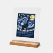 Giraffe Starnacht Vintage Acryl Bord (Hoek)