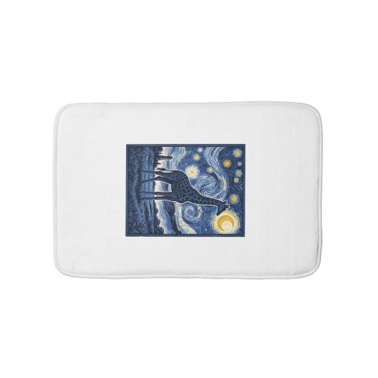 Giraffe Starnacht Vintage Badmat (Voorkant)