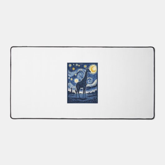 Giraffe Starnacht Vintage Bureaumat (Voorkant)