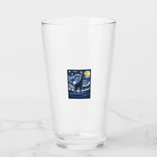 Giraffe Starnacht Vintage Glas (Voorkant)