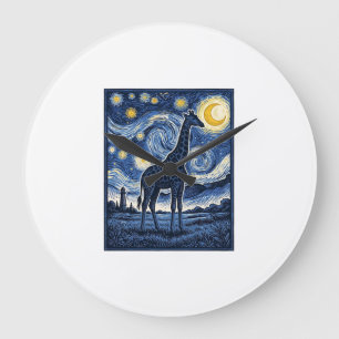 Giraffe Starnacht Vintage Grote Klok