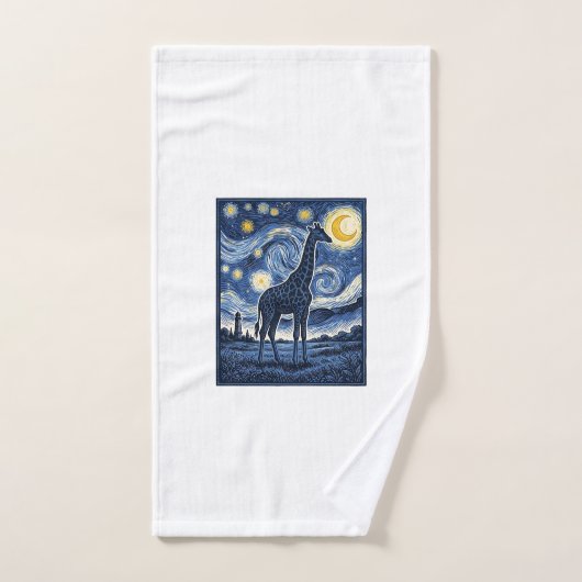 Giraffe Starnacht Vintage Handdoek (Handdoek)