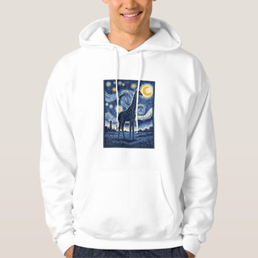 Giraffe Starnacht Vintage Hoodie (Voorkant)