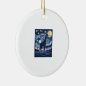 Giraffe Starnacht Vintage Keramisch Ornament (Rechts)