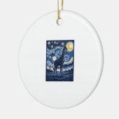 Giraffe Starnacht Vintage Keramisch Ornament (Links)