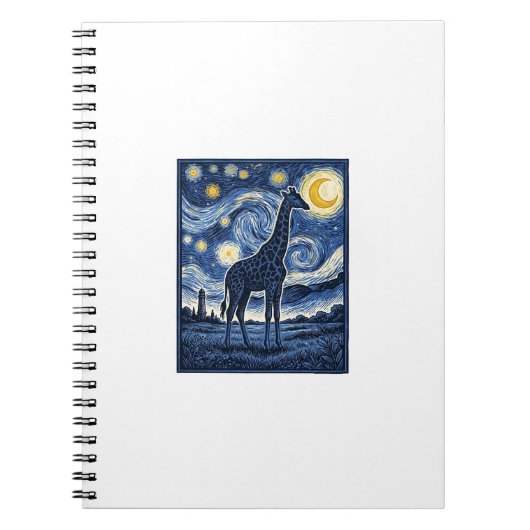 Giraffe Starnacht Vintage Notitieboek (Voorkant)