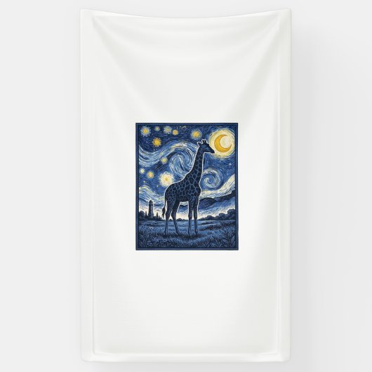 Giraffe Starnacht Vintage Spandoek (Verticaal)