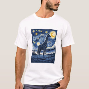 Giraffe Starnacht Vintage T-shirt
